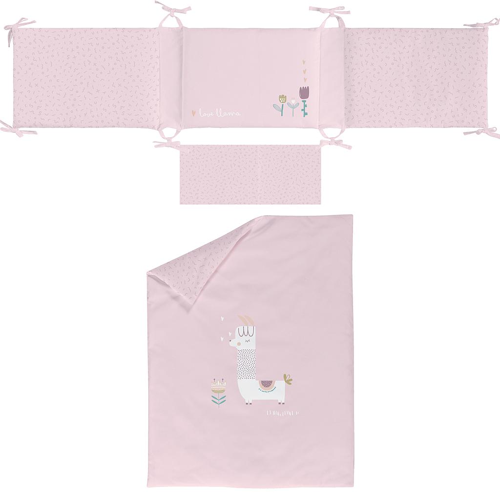 Funda Nórdica Reversible con Relleno, Protector 60/70/80 y Funda de Almohada Llama