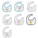 Pack 7 Baberos Bordados de Rizo  100% Algodón Semanario Basics
