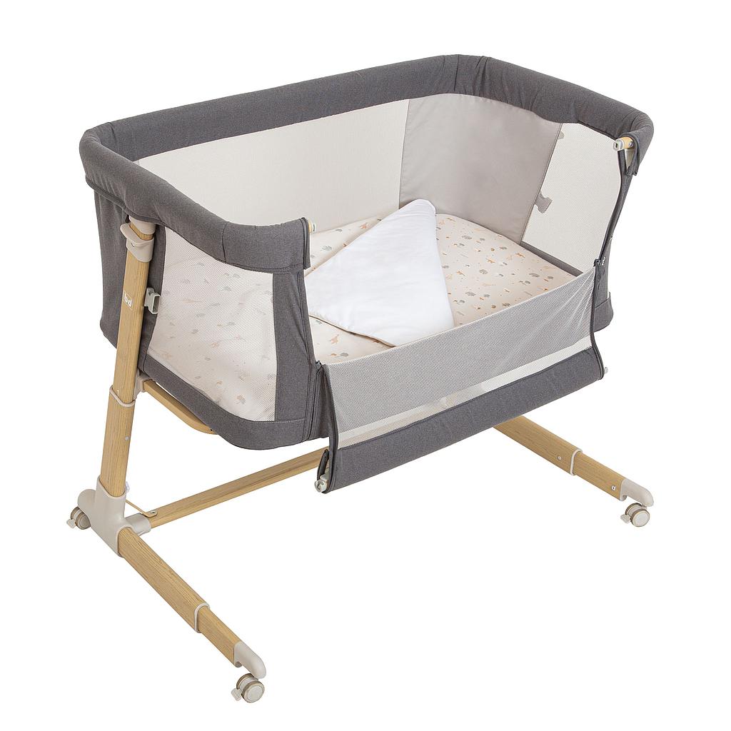 Culla co-sleeping in metallo con lenzuolo angoli e piumone Nairobi