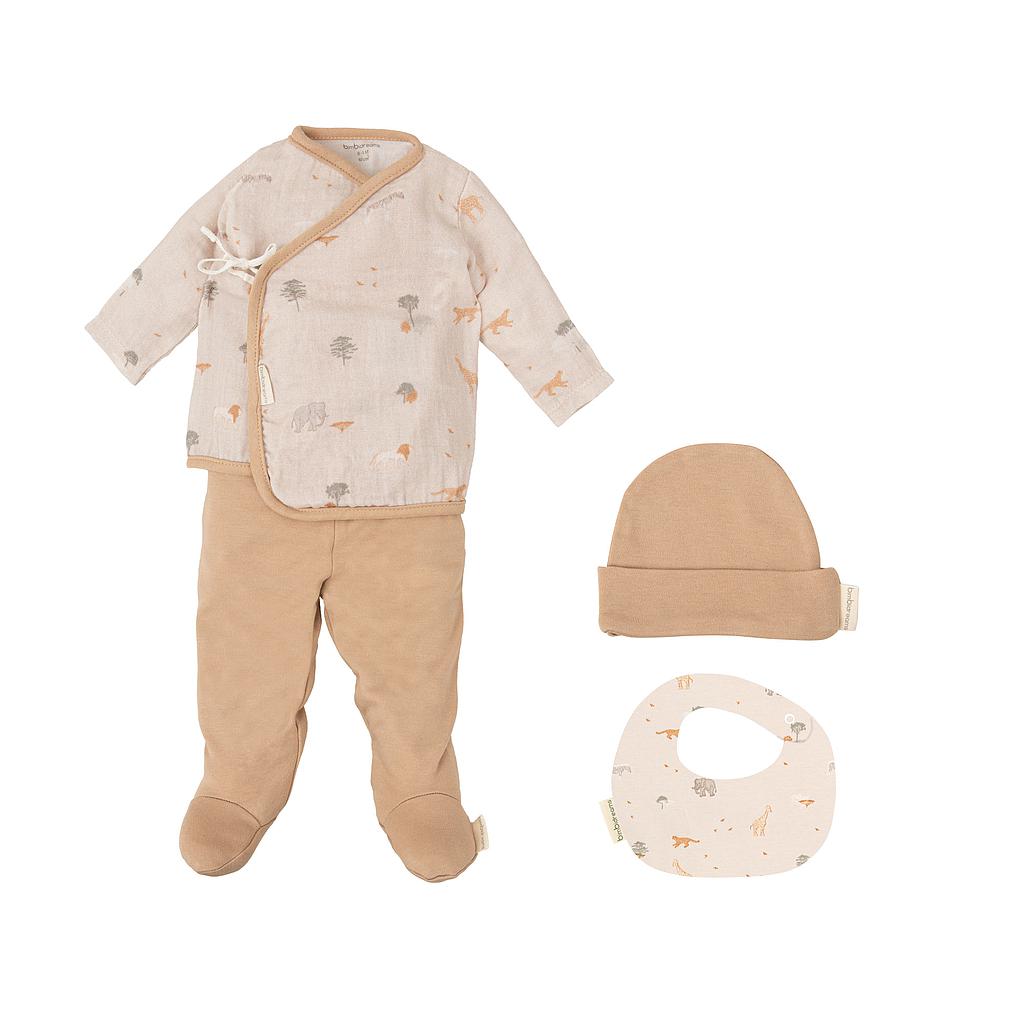 Set Nacimiento - 4p (jubon, Polaina, Gorrito y Babero 19x19) Nairobi