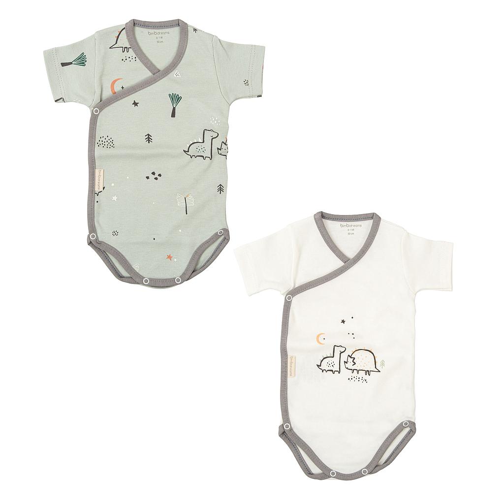Body bebé manga corta pack 2 Jurasic