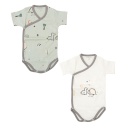 Body bebé manga corta pack 2 Jurasic