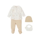 Set Nacimiento - 4p (jubon, Polaina, Gorrito y Babero 19x19) Ciel