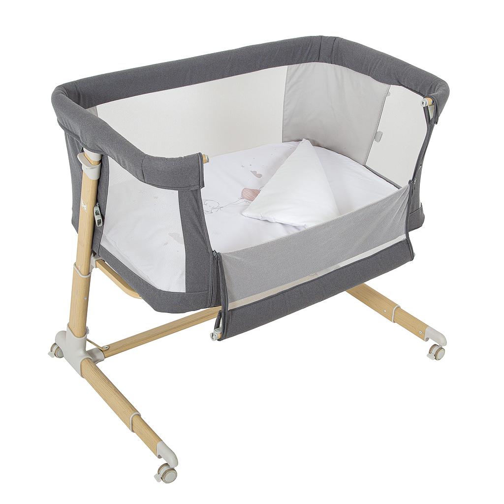 Berceau co-sleeping en métal drap-housse et couette Jolie