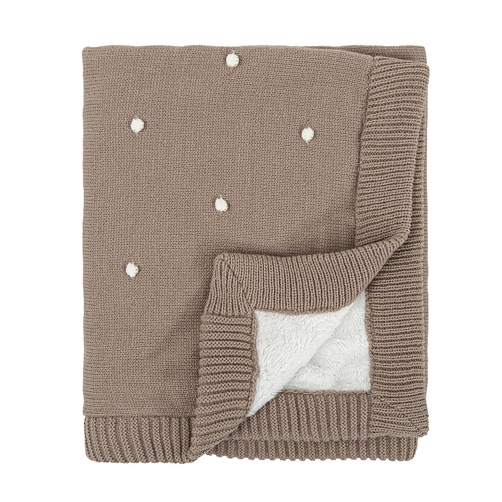 Manta doble cara tricot dots con Coralina HB Basics