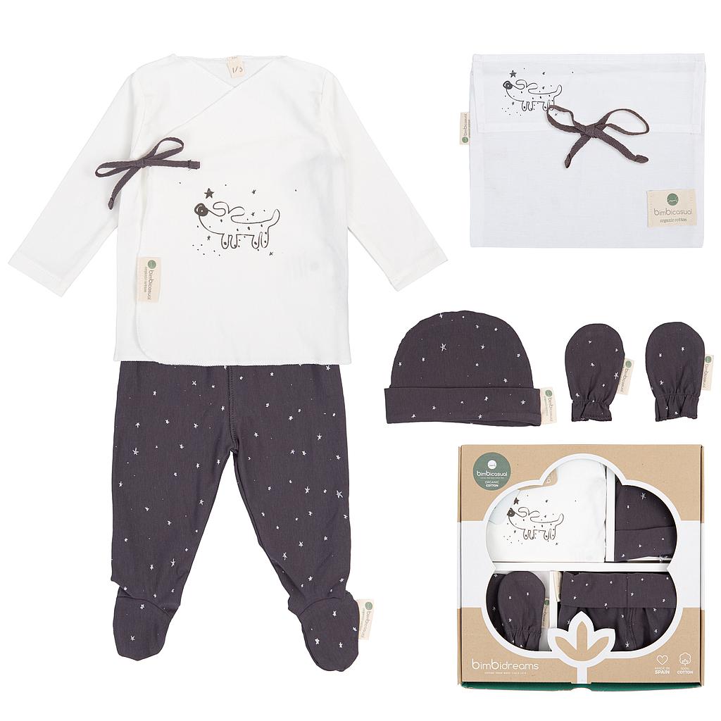 Set Nacimiento - 4p (jubon, Polaina, Gorrito y Bolsa de Muda) Guau