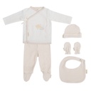 Set Nacimiento - 4p (jubon, Polaina, Gorrito y Babero 19x19) nuvola