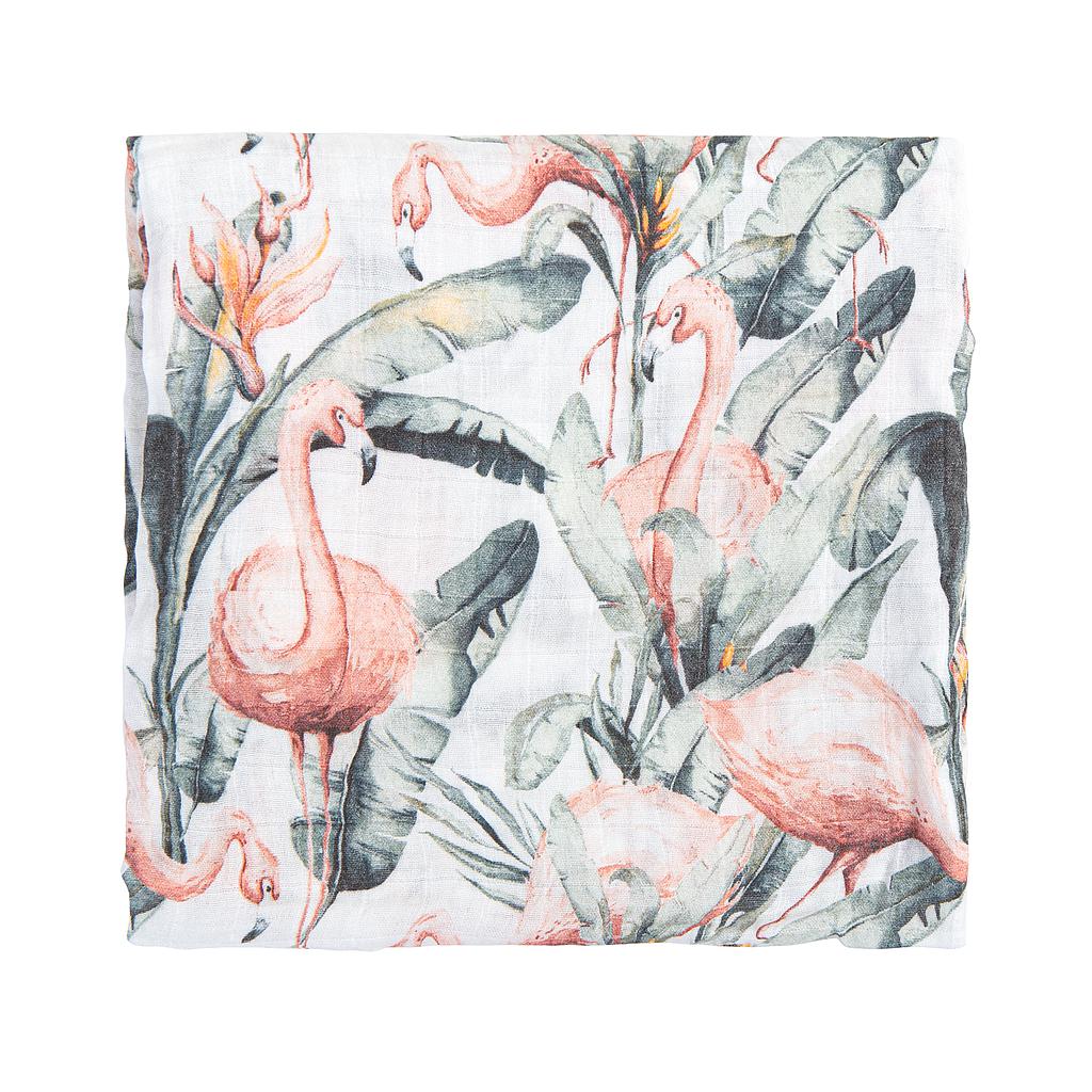 Muselina bambú Flamingo