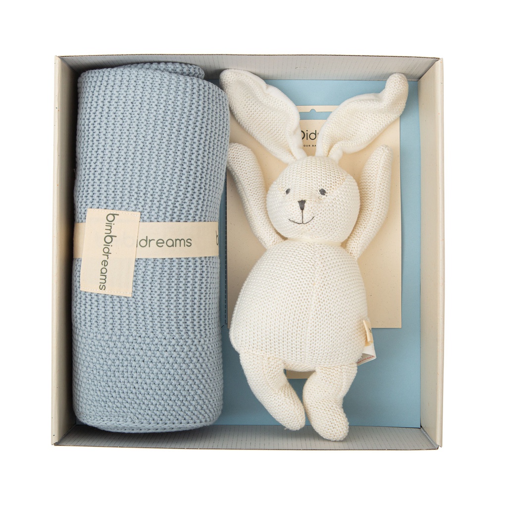 Caja de Regalo nº 2 - Manta y peluche conejo tricot Basics