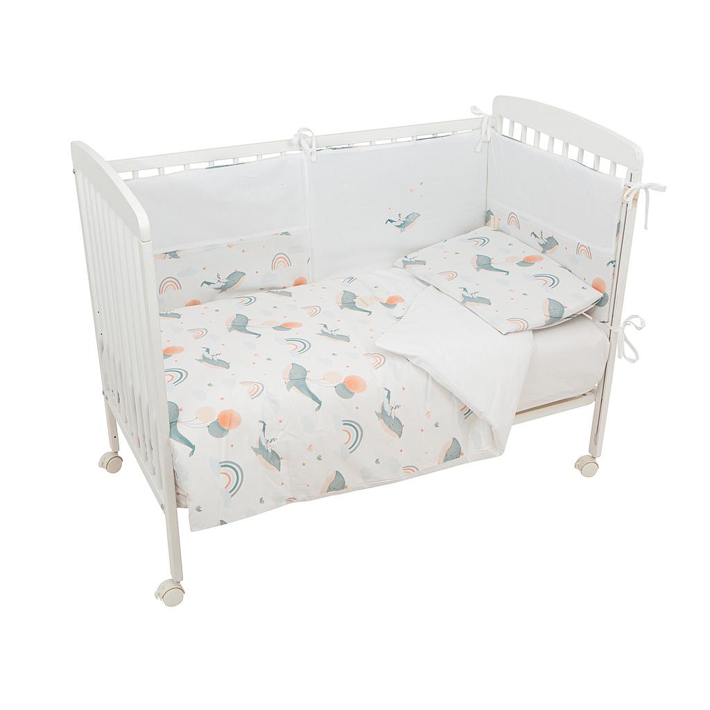 housse de couette pour lit bébé + garniture + protecteur + taie d'oreiller  Moby