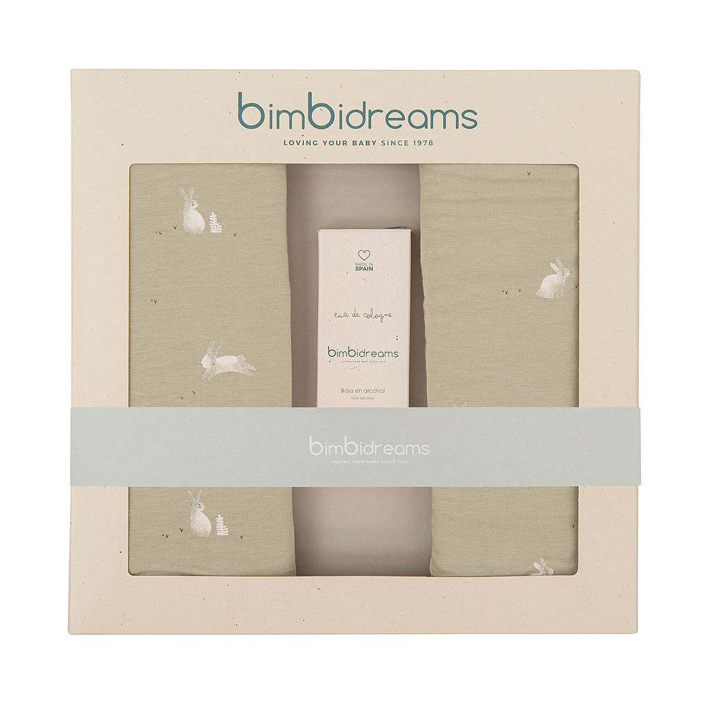 Caixa de oferta nº 7 - Toalhas de rosto em bambu e Água de Colónia Bunny